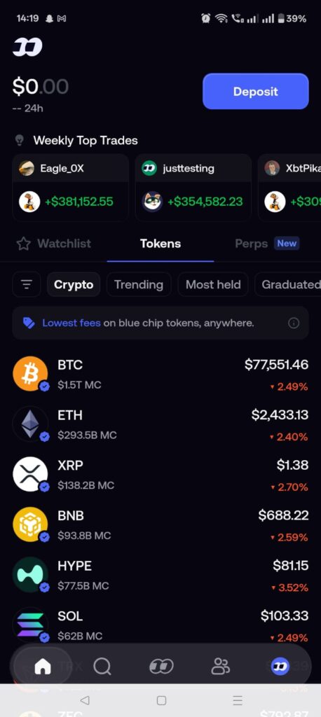 Enter the Fomo App Trading Feed